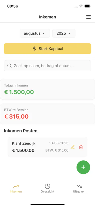 Adminu Financieel app screen