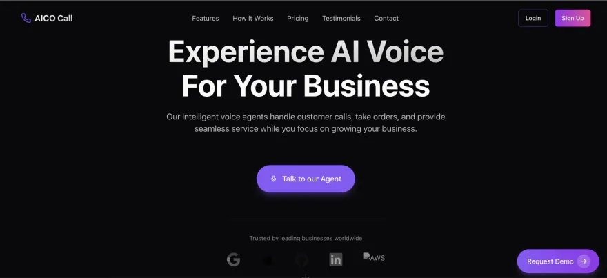 AICO Call web screen
