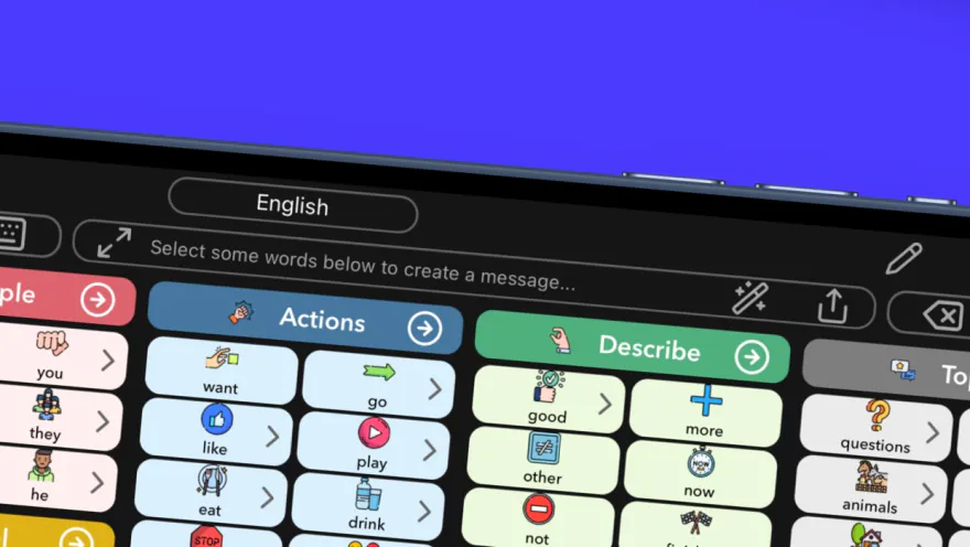 Flexspeak AAC web screen