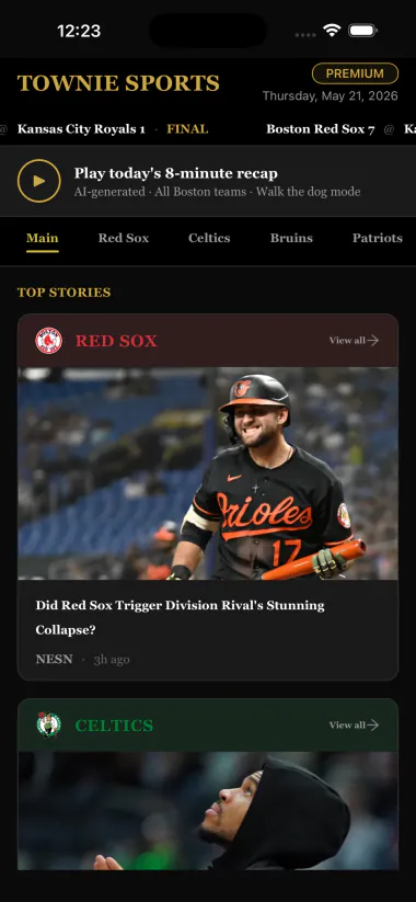 Townie Sports app screen