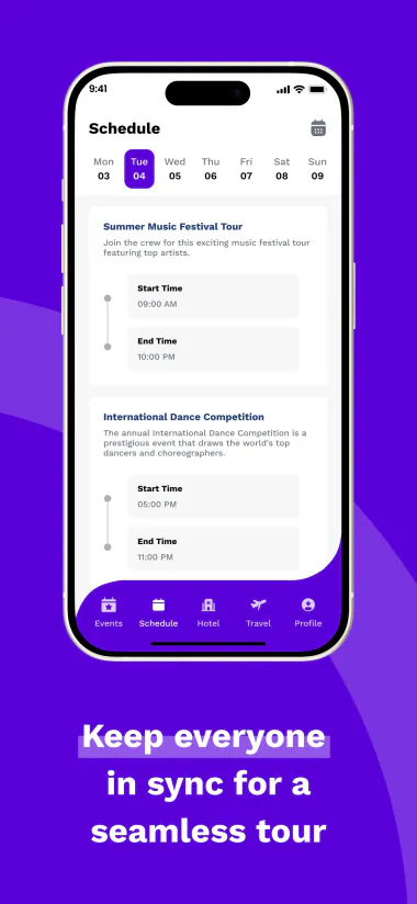 YourTour app screen