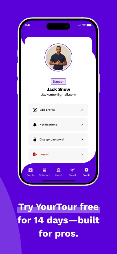 YourTour app screen